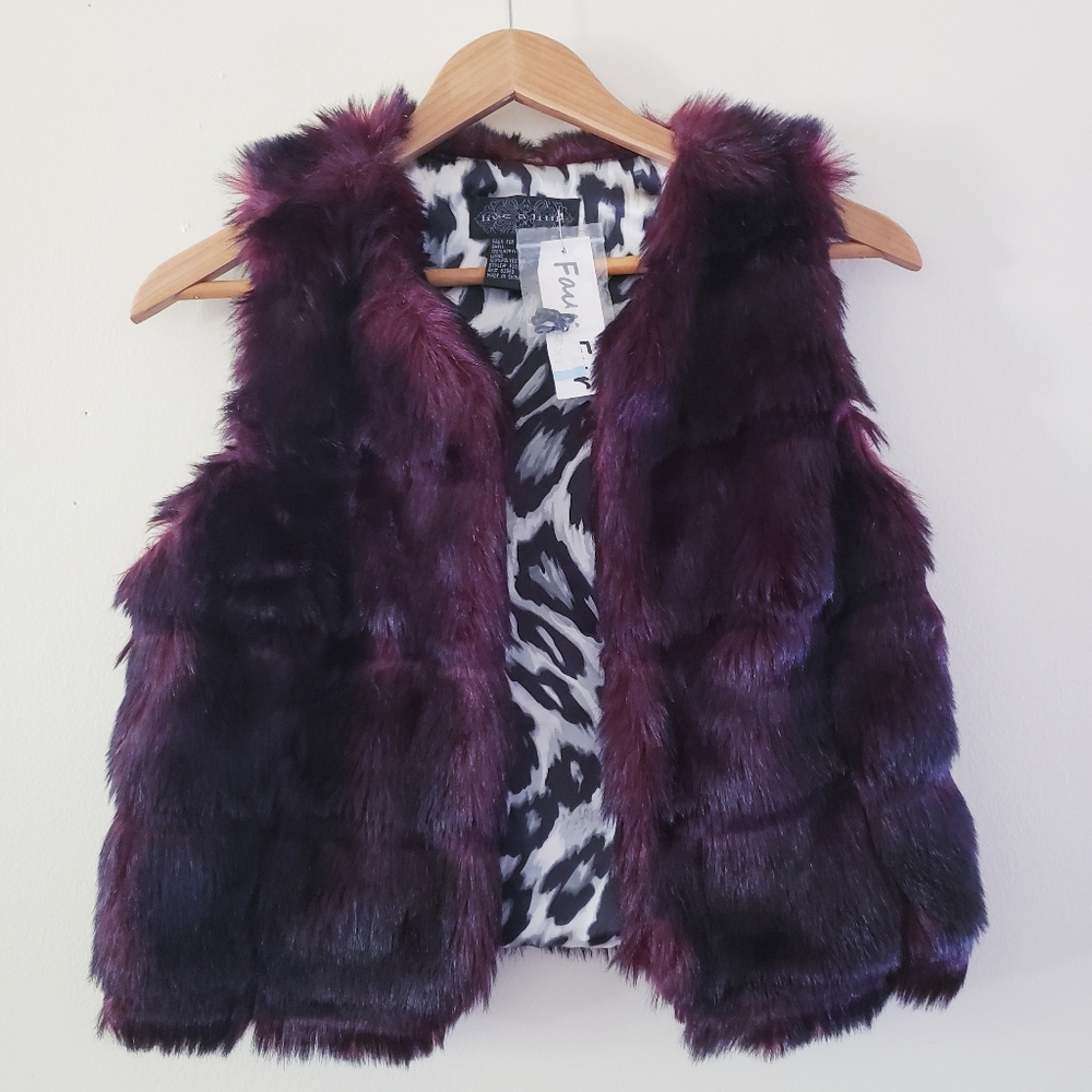 Live A Little NWT Faux Fur Vest - Lined S